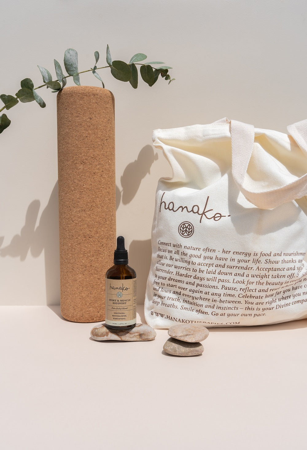 Natural Cork Roller w Muscle Recovery  Gift Set