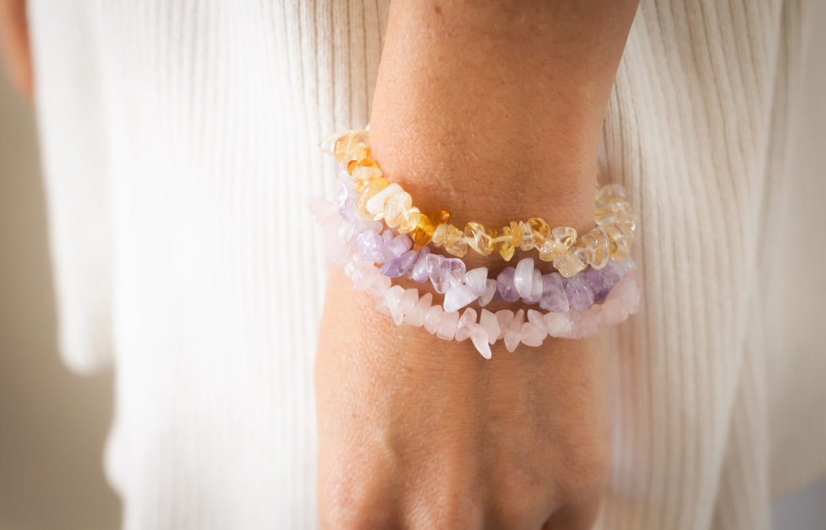 Raw Rose Quartz Bracelet Hanako Therapies