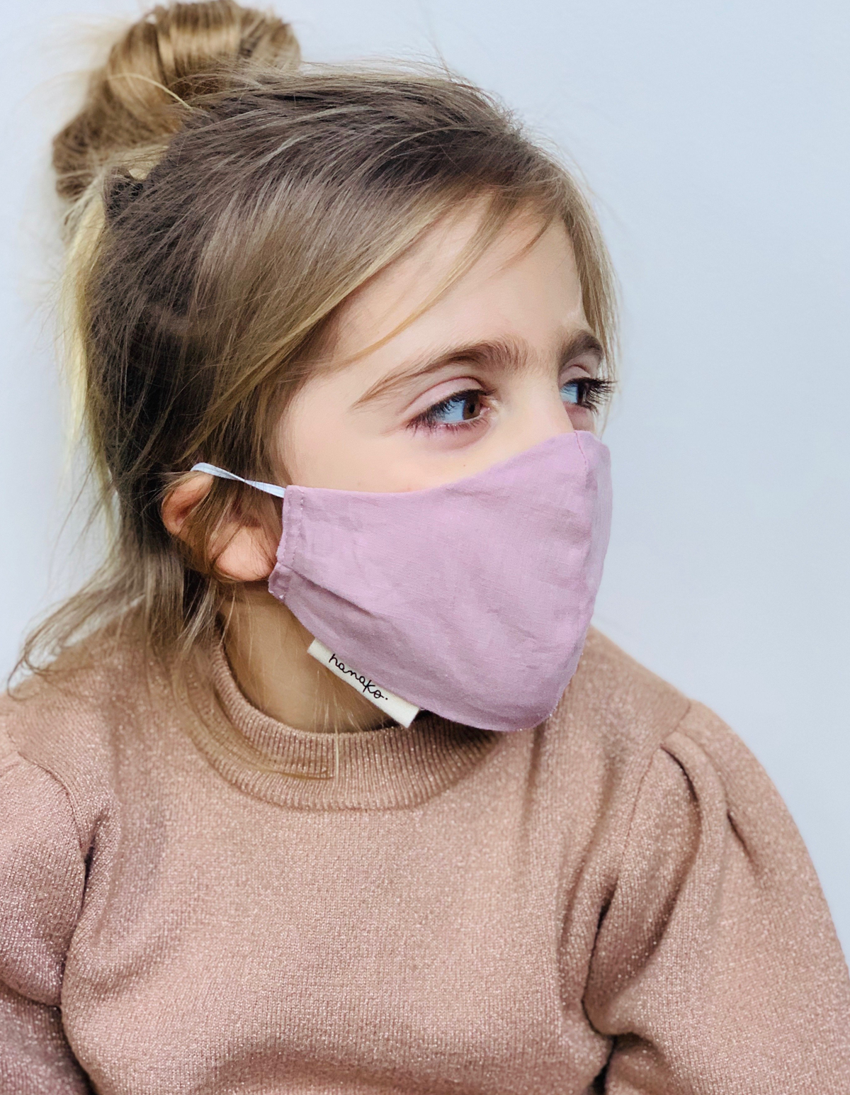 Kids Pure Linen Reusable Face Mask (2 layers)