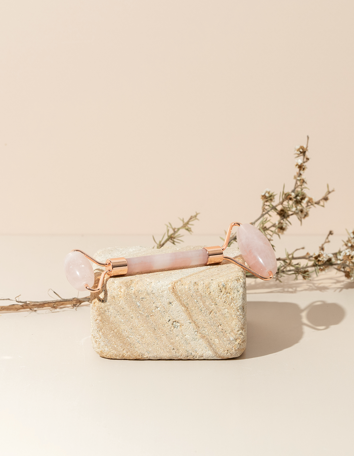 Rose Quartz Jade Roller &amp; Gua Sha Facial Massage Duo